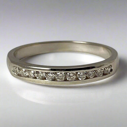 14k White Gold 0.22ct Diamond Ring / Wedding Band