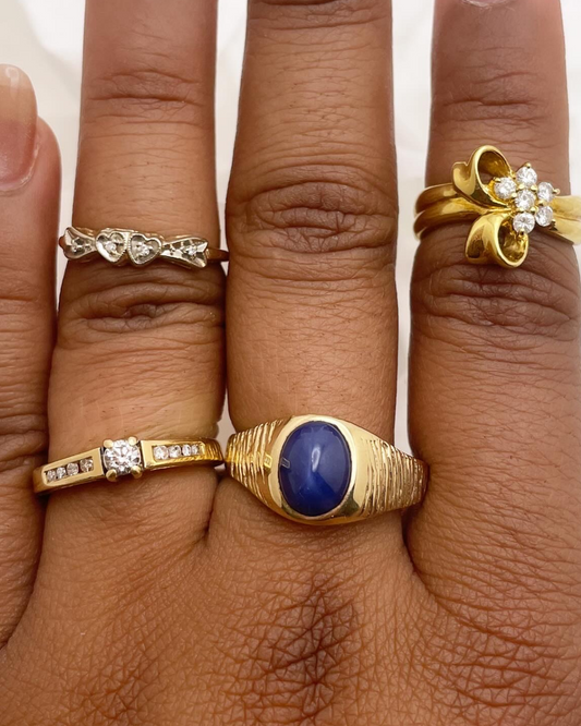 10k Yellow Gold Star Sapphire Ring
