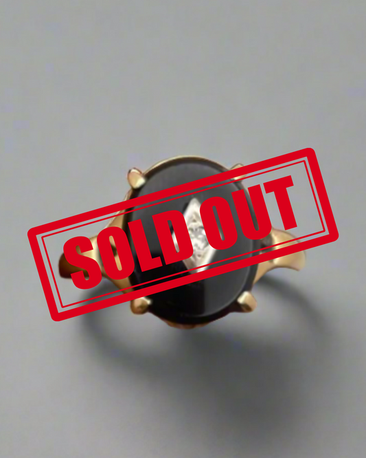 Birks 10k Black Onyx & Diamond Ring