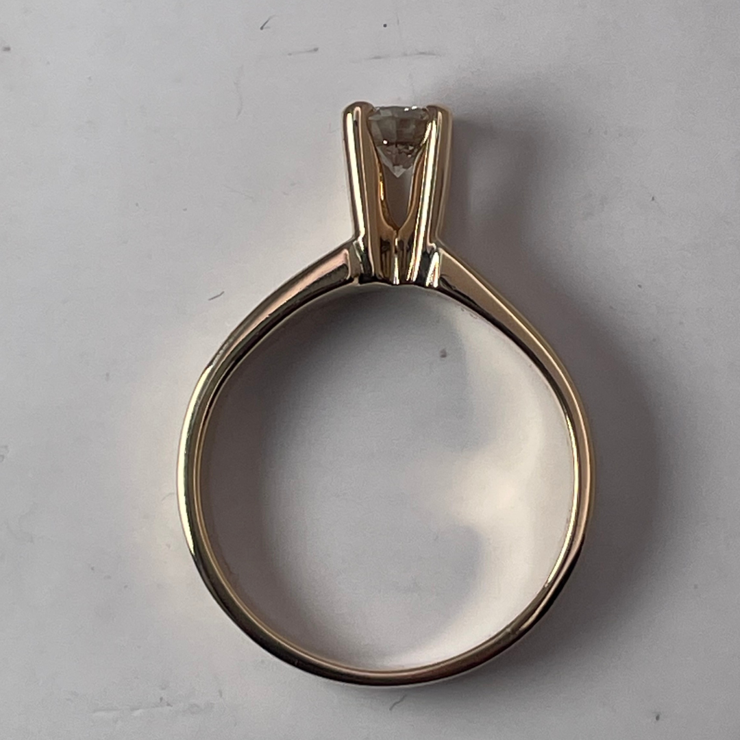 14k Yellow Gold Brilliant Cut 35pt Diamond Solitaire Ring