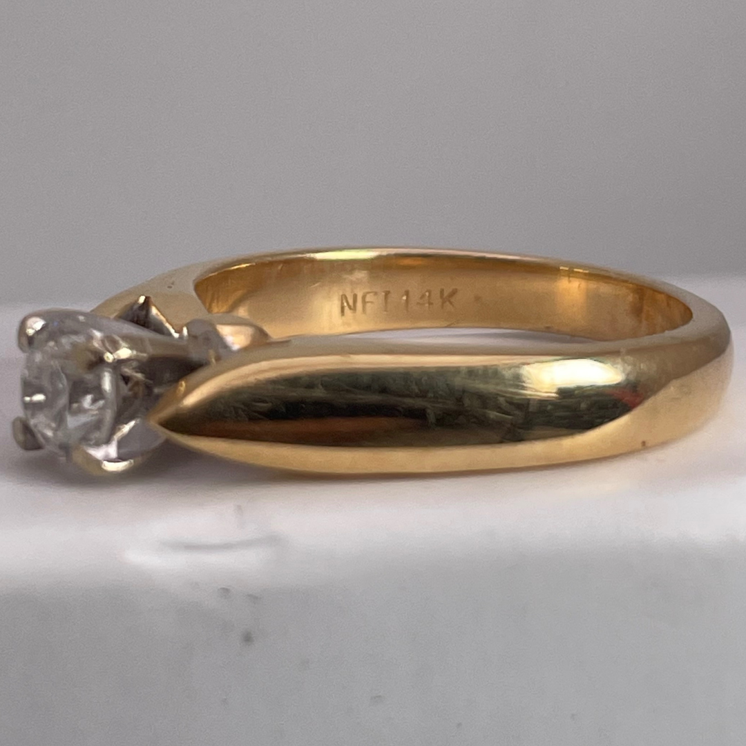 Lady's 14k Yellow Gold 0.33ct. Diamond Solitaire Ring