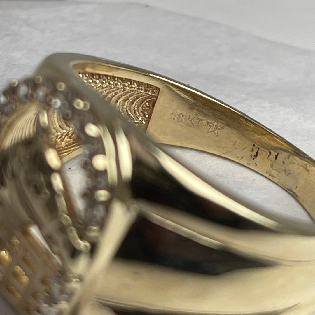 10k Yellow Gold CZ Horseshoe Ring