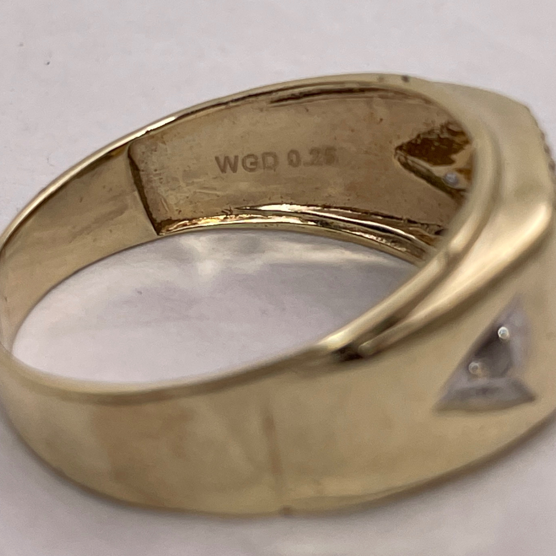 10K Yellow and White Gold 0.25ct Diamond Pave Ring