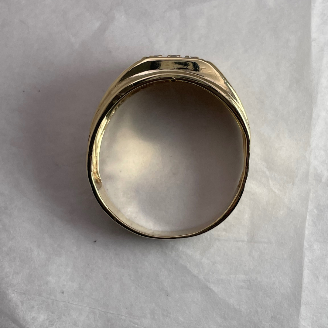 10K Yellow and White Gold 0.25ct Diamond Pave Ring