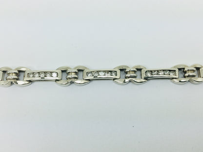 14k White and Yellow Gold Round 1.35ct Diamond Tennis Bracelet
