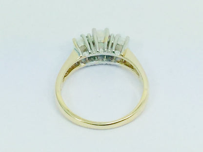 10k Yellow Gold Oval Cut Fire Opal October Birthstone & Diamond Ring