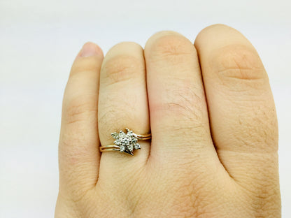 10k Yellow Gold 14pt Diamond Cluster Ring