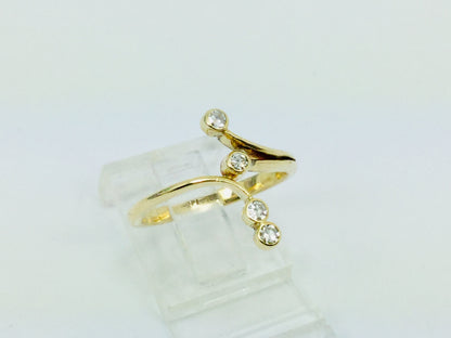 14k Yellow Gold Round Cut 16pt Diamond Ring