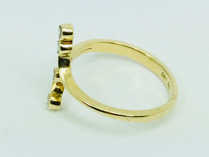 14k Yellow Gold Round Cut 16pt Diamond Ring