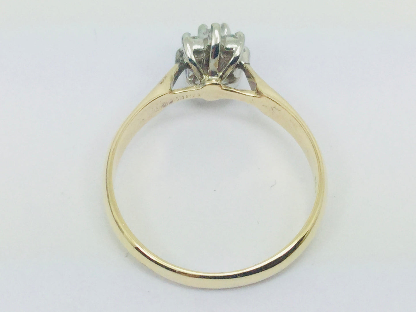 14k Yellow Gold Round Cut 12pt Genuine Ruby July Birthstone & 12pt Diamond Halo Ring