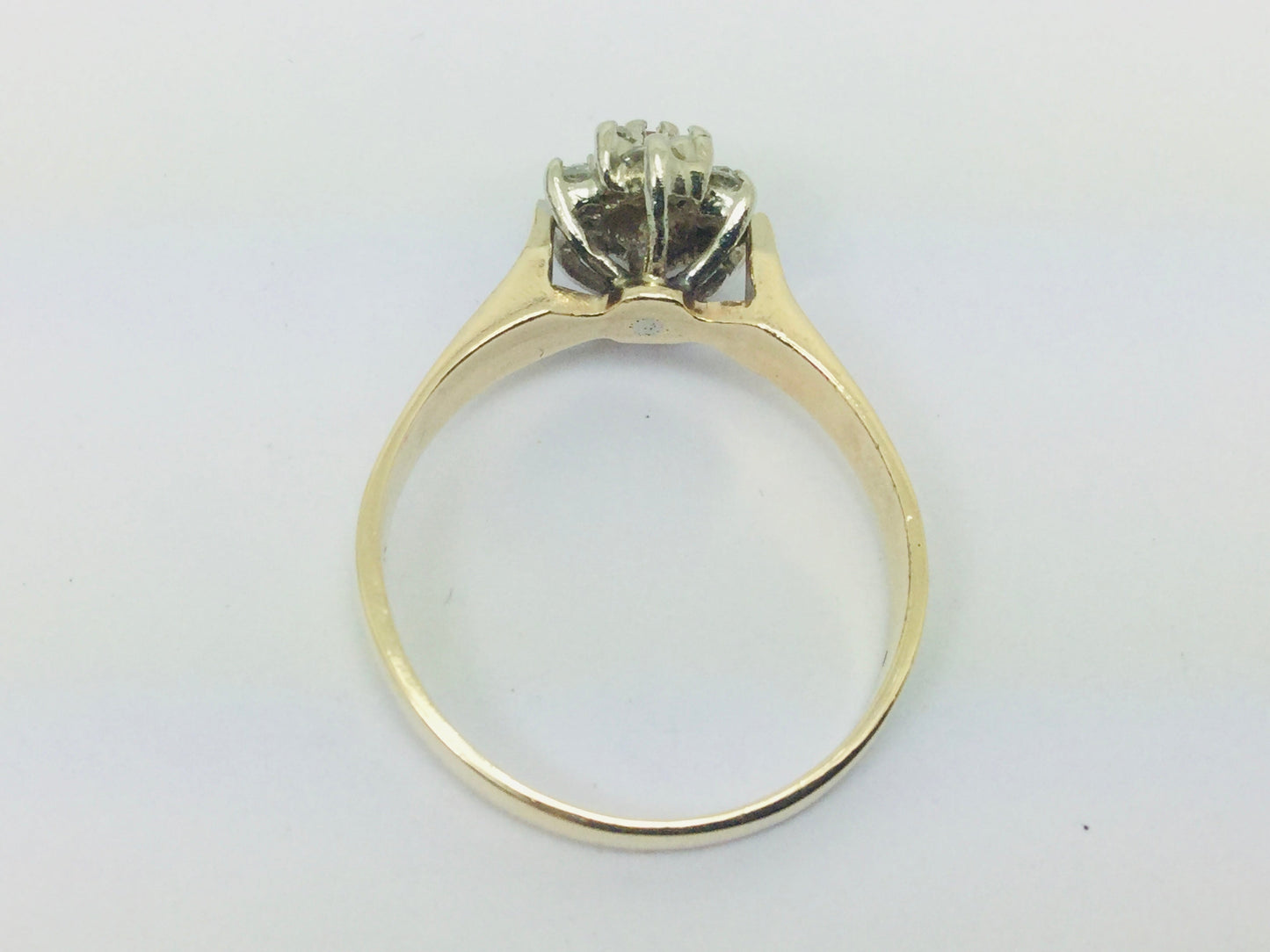 10k Yellow Gold Round Cut 5pt Genuine Ruby July Birthstone & 18pt Diamond Halo Ring
