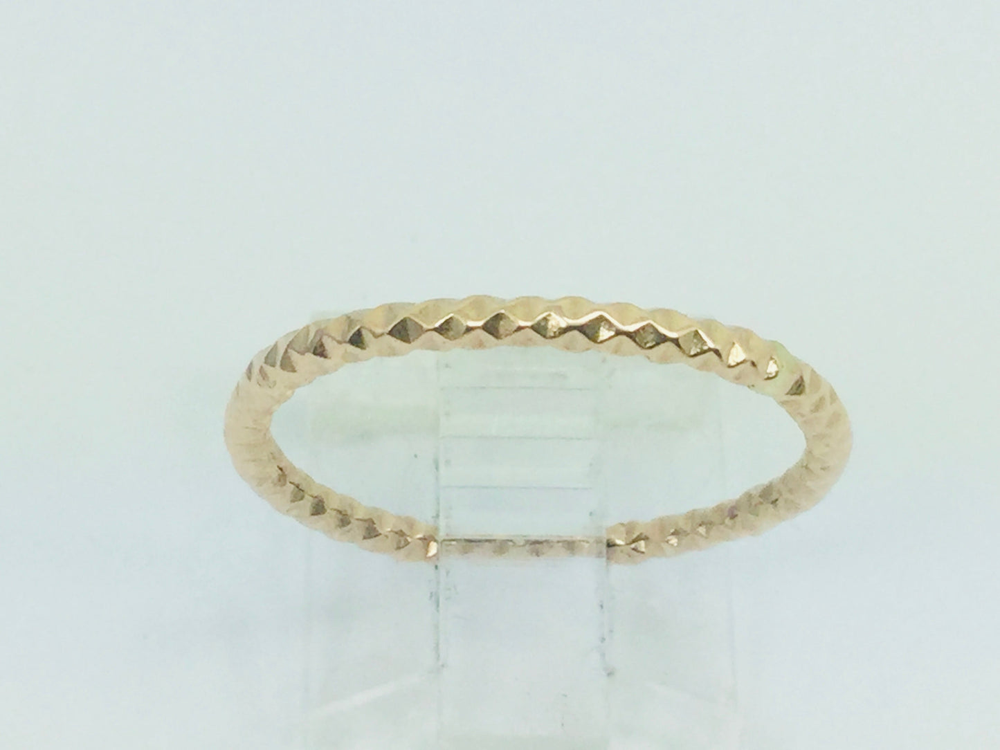 14k Rose Gold Geometric Design 1.6mm Stackable Band Rings
