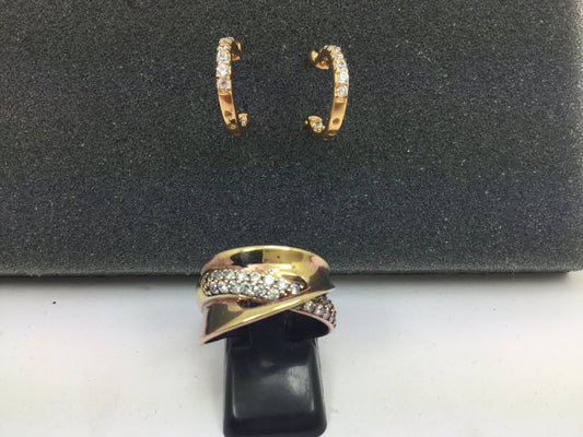 Gold Plated Silver Ring & Earring Set