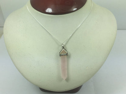 Silver & Rose Quartz Charm And Chain