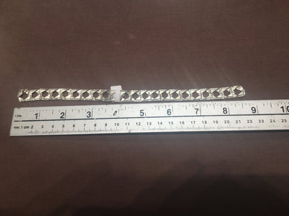 Silver Diamond Cut Link Bracelet