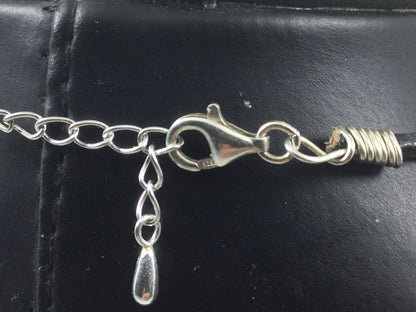 Genuine Gemstone Heart Shaped Agate On Leather Cord Adjustable Silver Lobster Claw