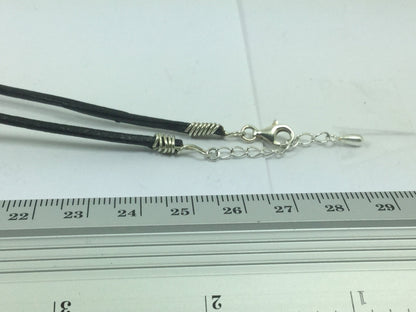 Genuine Gemstone Heart Shaped Agate On Leather Cord Adjustable Silver Lobster Claw